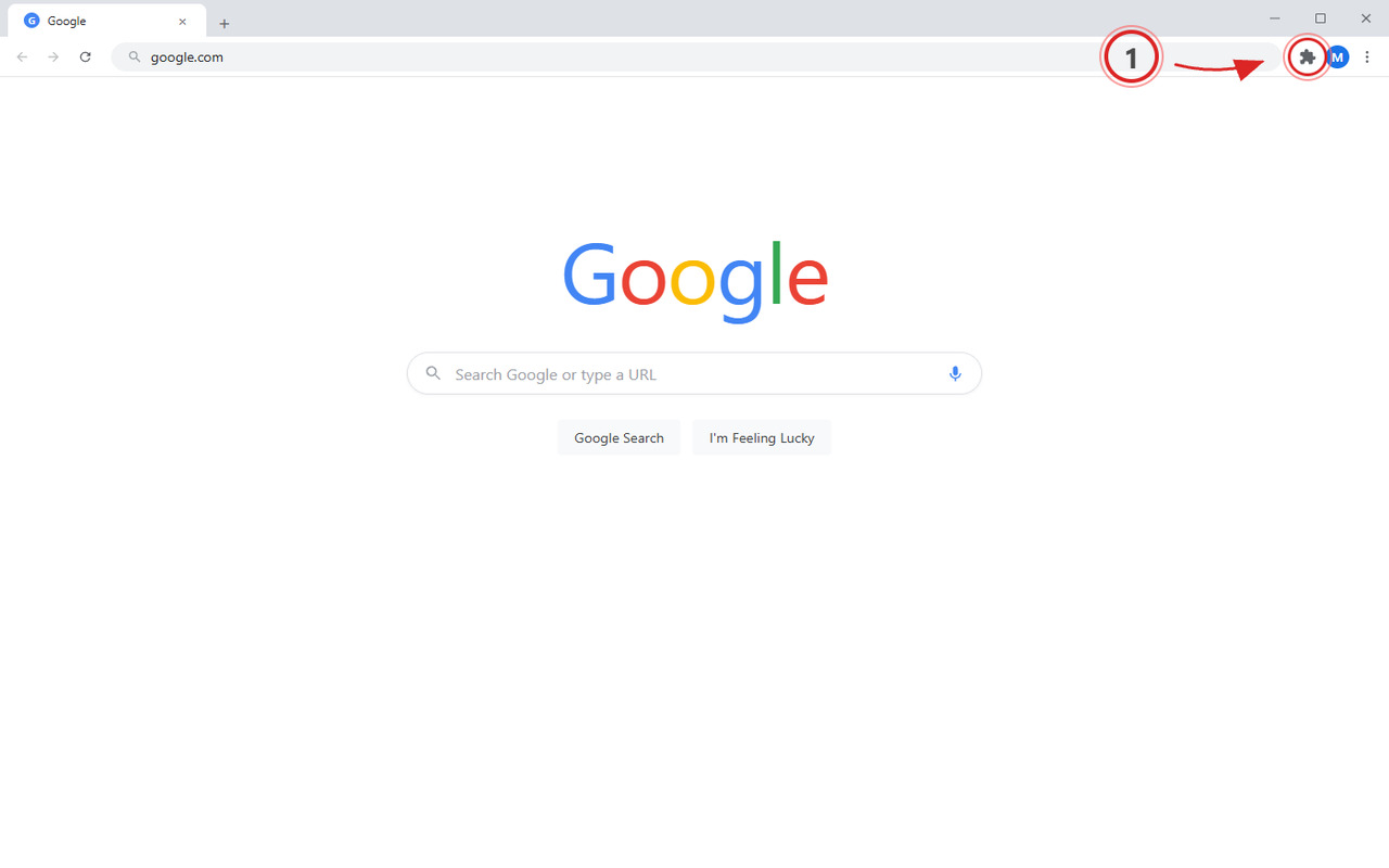 Open Chrome extensions menu
